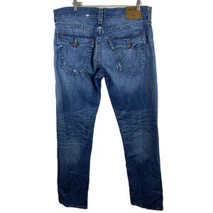 True Religion Jeans Mens 38x33 Geno Relaxed Slim Denim Distressed Flap Pockets